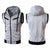 Grey Sleeveless Hooded Zipper Sport Gym Warm