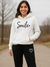 Smile Heart Printed White Hoodie & Black Trouser Tracksuit – Winter Fleece Set for Women