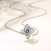 1pcs Steel Color-color Necklace Ladies Cold Wind Four Leaf Clover With Diamonds Brass Pendant Jewelry (with Box)
