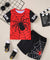 Red & Black Spider Man Print Short Set