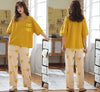 YELLOW FLOWER PRINTED NIGHTWEAR