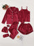 7 Piece Nightwear For Comfort Night Red Free Size