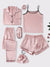 7 Piece Nightwear For Comfort Night Pink Free Size