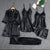 5 PIECE NIGHTWEAR . 05 Piece Bridal Nightwear Silk Black Hot