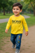 Boss Printed Kids Formal Wear With Denum Paint Yellow Color