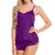 Indigo Women Sexy Satin Pajamas Sets Short Sling Top with Cami Shorts