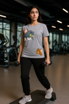 Tracksuit For Women And Girls In Grey T Shirt Round Neck Half Sleeves Tag Tom And JerryPrinted Track suit