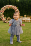 Baby Girl Party Frock – For Ages 6 to 18 Months Year Grey