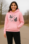 Moon Star ButterflyPrinted Pink Winter Tracksuit