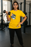 Tracksuit For Women And Girls In Yellow T Shirt Round Neck Half Sleeves Tag Tom And JerryPrinted Track suit
