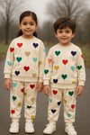Off White Hearts Printed Kids Tracksuit