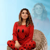 Red Smile Printed Women Nightsuit