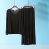 Black V-Neck Women Night Suit PJ Set ARTICLE NO# 56