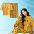 Mustard Smile Printed Night Suit PJ Set