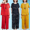 Women Half Sleeves Printed Capri Set