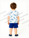 Sz 11 - Blue White Fetcher Print Print Short Set