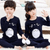 NAVY BLUE PENGUIN PRINT KIDS NIGHT SUIT BABY & BABA