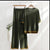 Lounge wear 2 pieces set short sleeve long pant pajama for women matching outfit casual loose home suit wear