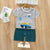 203- Green White TankPrint Kids Short