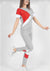RED & GRAY CONTRAST HALF SLEEVES TRACKSUIT