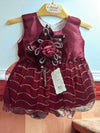 Baby Girl Party Frock – For Ages 0 to 1 Year Mahroon Color