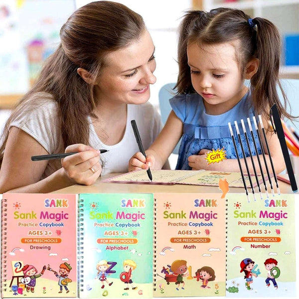 4 Pcs Set Magic Practice Copy Book For Kids