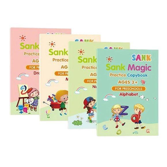 4 Pcs Set Magic Practice Copy Book For Kids