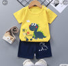 Yellow Blue - Half Sleeves Dragon print