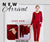 Red Long Sleeve Women Night Suit PJ Set 3 Pieces