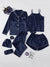 7 Piece Nightwear For Comfort BlueFree Size
