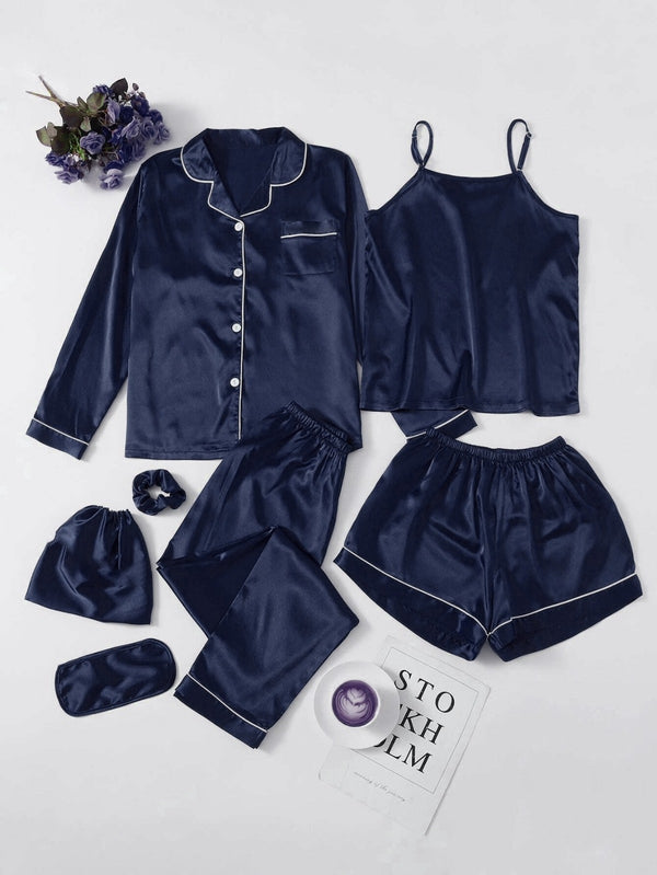 7 Piece Nightwear For Comfort BlueFree Size