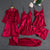 5 PIECE NIGHTWEAR . 05 Piece Bridal Nightwear Silk Red Love